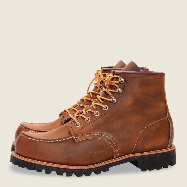 Red Wing Mens Heritage Boots - Roughneck - 6-inchr Rough & Tough Leather - Brown - FDS518304